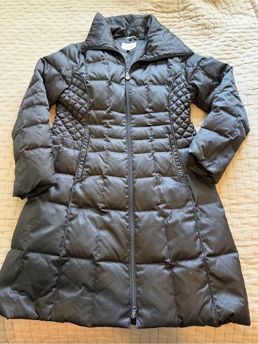 Laundry by Shelli Segal Los Angeles Long Black Puffer Coat Size Large